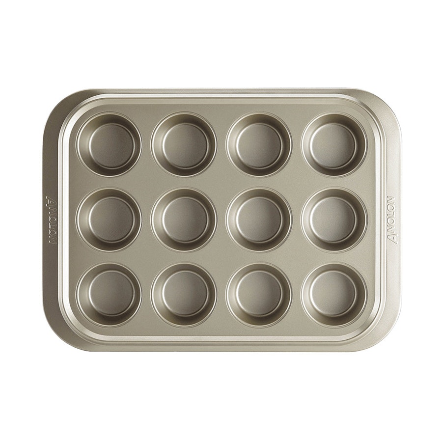 Anolon Ceramic Reinforced 12 Cup Muffin Pan Silver Silver