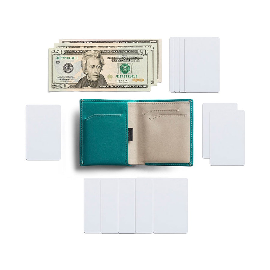 Bellroy RFID Note Sleeve Leather Wallet Teal Teal