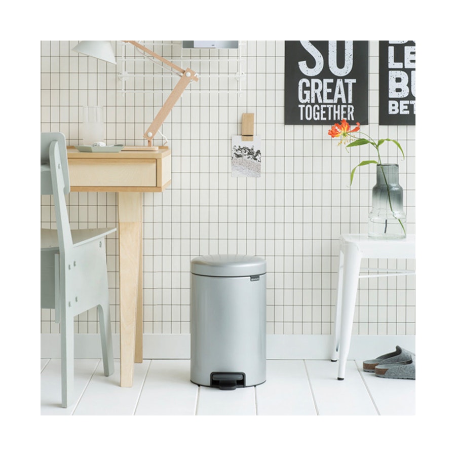 Brabantia NewIcon Pedal Bin (12L) Metallic Grey Metallic Grey