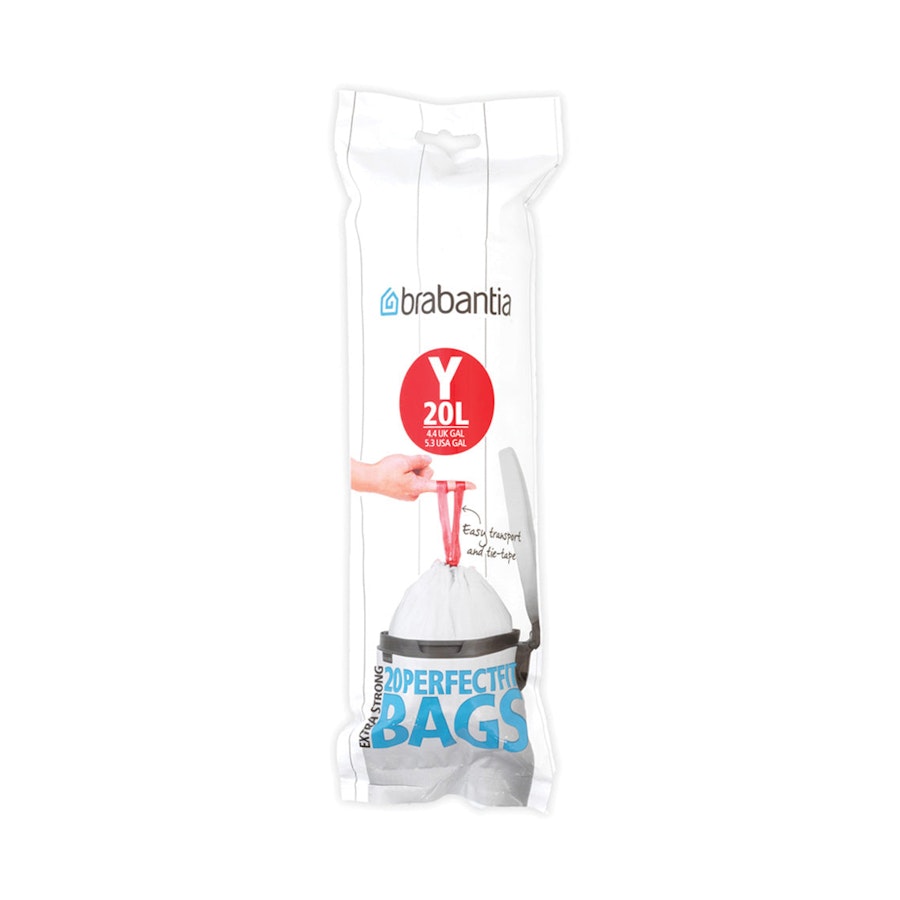 Brabantia PerfectFit Bags Code Y (20L) Pack of 20 White White
