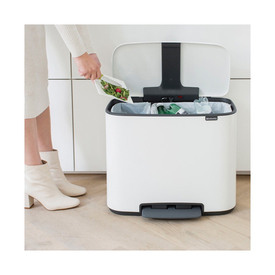 Brabantia Bo Pedal Bin (11 + 23L) White White