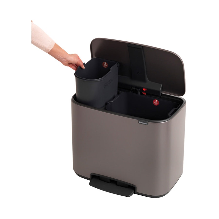 Brabantia Bo Pedal Bin (11 + 23L) Platinum Platinum