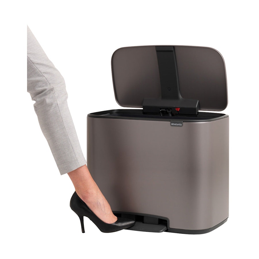 Brabantia Bo Pedal Bin (11 + 23L) Platinum Platinum