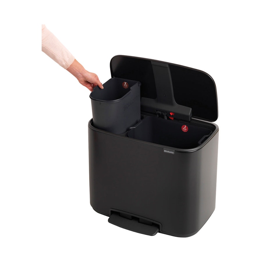 Brabantia Bo Pedal Bin (11 + 23L) Matte Black Matte Black