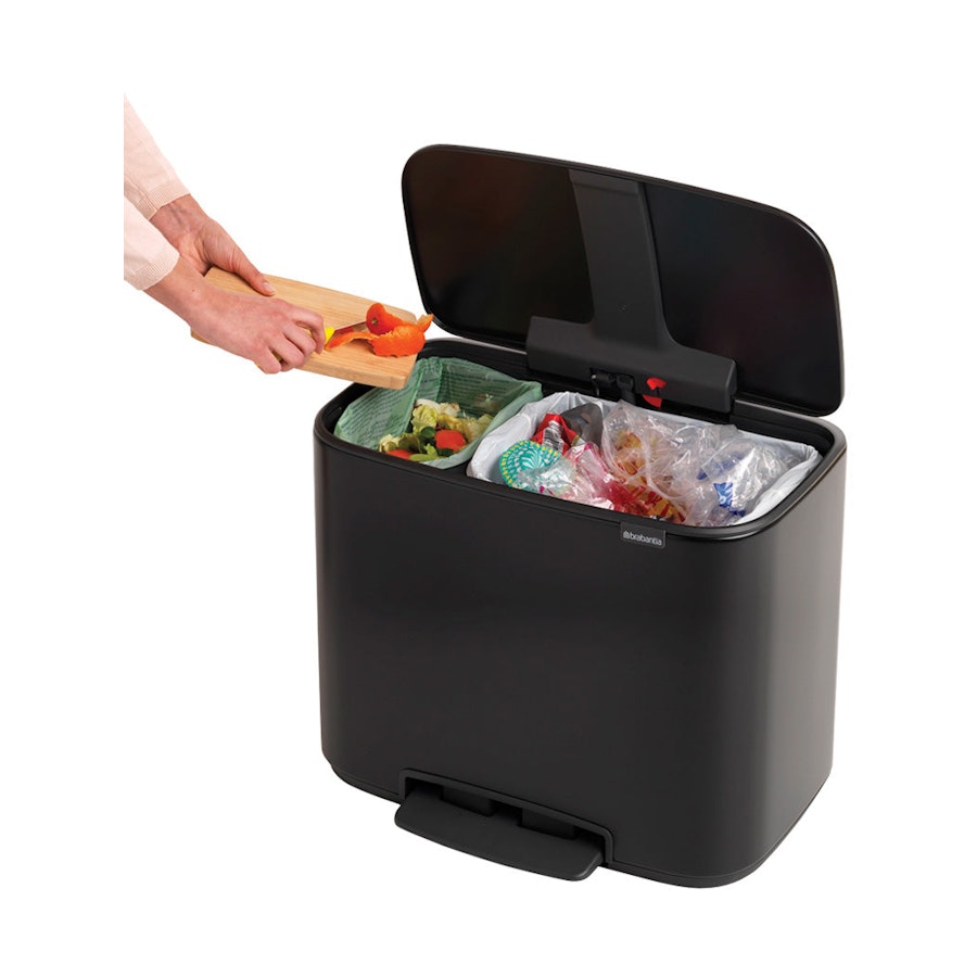 Brabantia Bo Pedal Bin (11 + 23L) Matte Black Matte Black