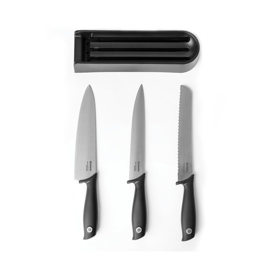 Brabantia Tasty+ Drawer Knife Block Plus Knives Dark Grey Dark Grey