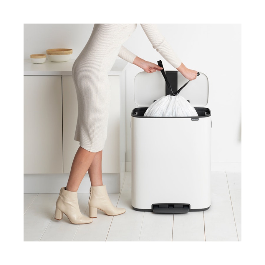 Brabantia Bo Pedal Bin (60L) White White