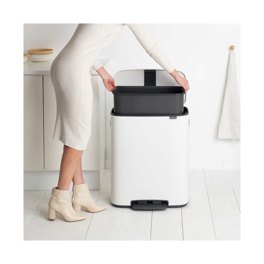 Brabantia Bo Pedal Bin (60L) White White