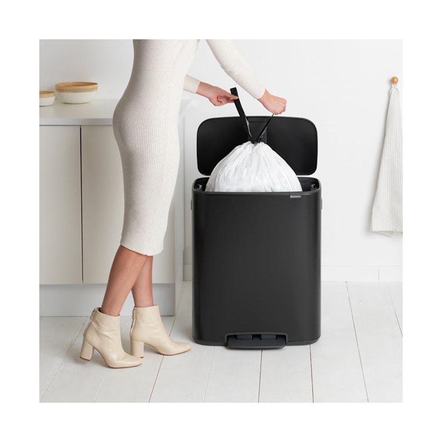 Brabantia Bo Pedal Bin (60L) Matte Black Matte Black