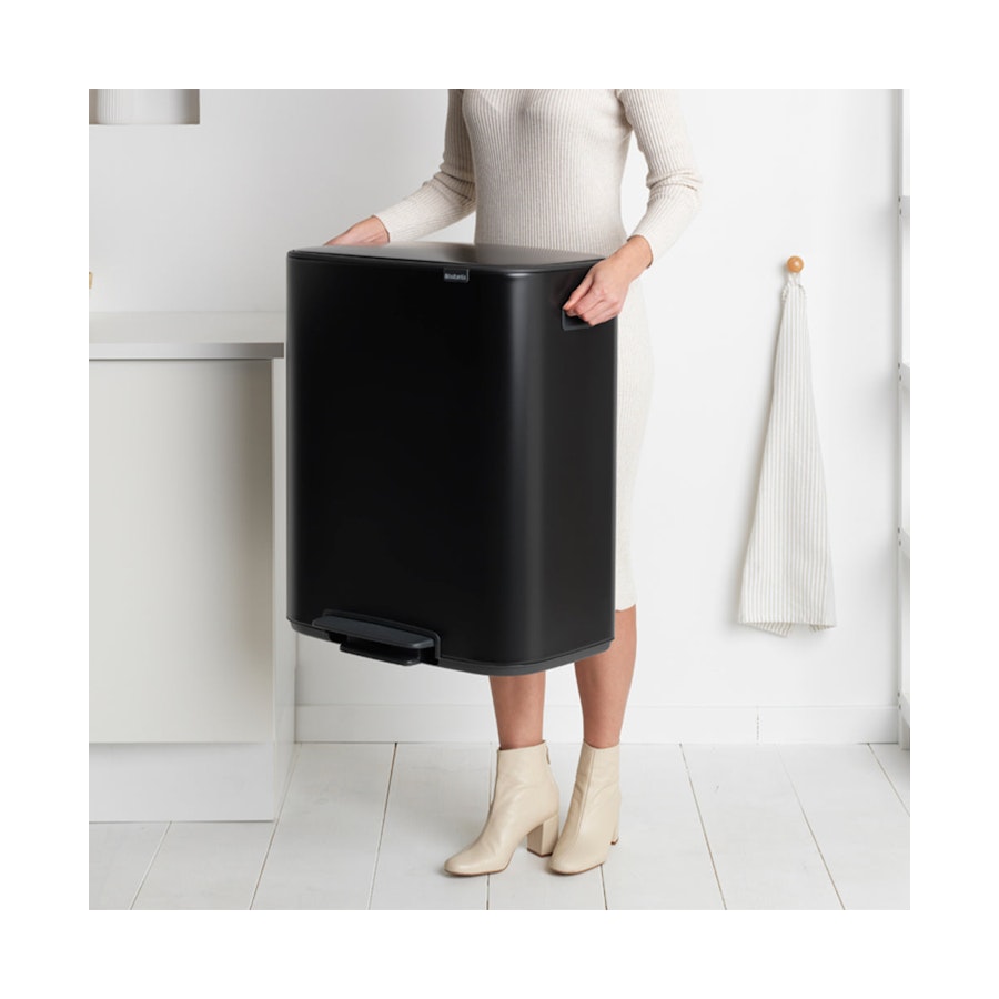 Brabantia Bo Pedal Bin (60L) Matte Black Matte Black