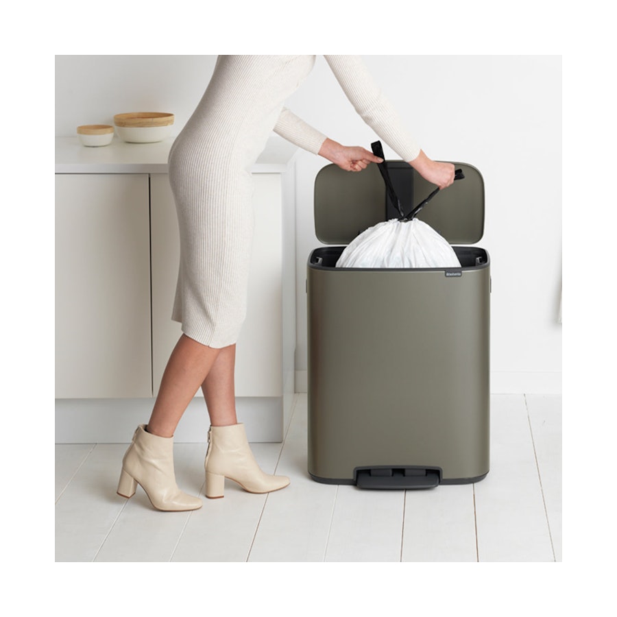 Brabantia Bo Pedal Bin (60L) Platinum Platinum