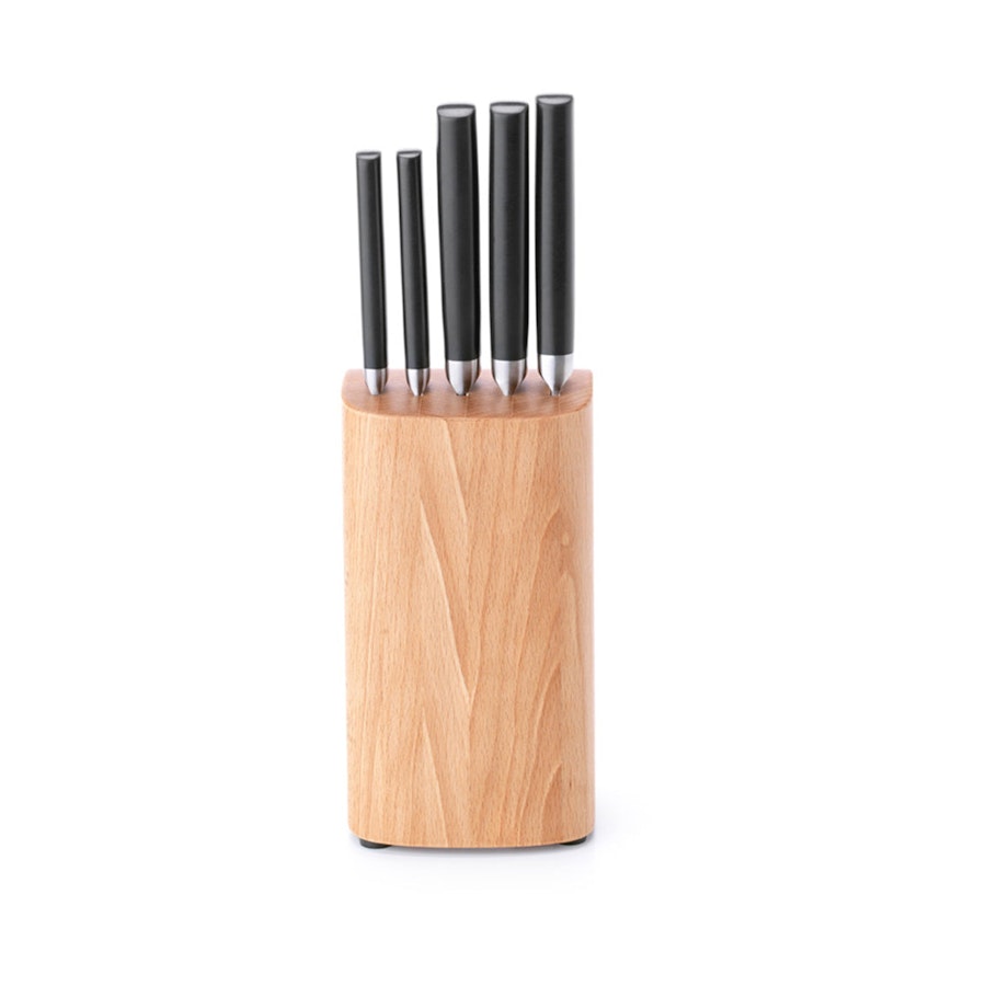 Brabantia Profile Wooden Knife Block & Knife Set - Cook & Serve Grey Grey