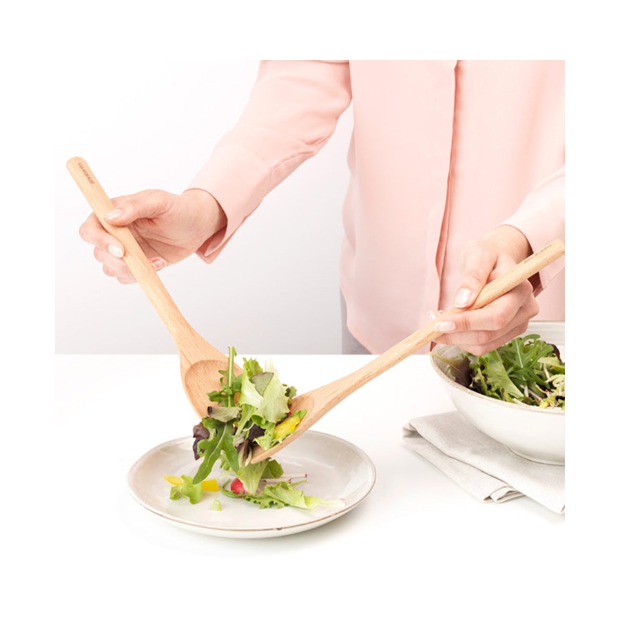 Brabantia Profile Wooden Salad Servers (Set of 2) - Cook & Serve Wood Wood