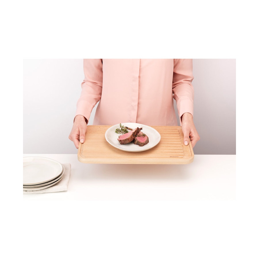 Brabantia Profile Wooden Chopping Board for Meat - Slice & Dice Wood Wood