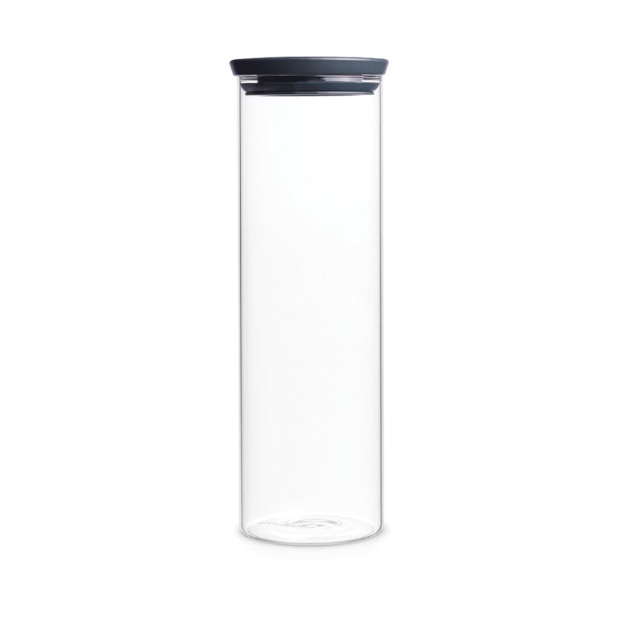 Brabantia Stackable Glass Jar (1.9L) Dark Grey Dark Grey