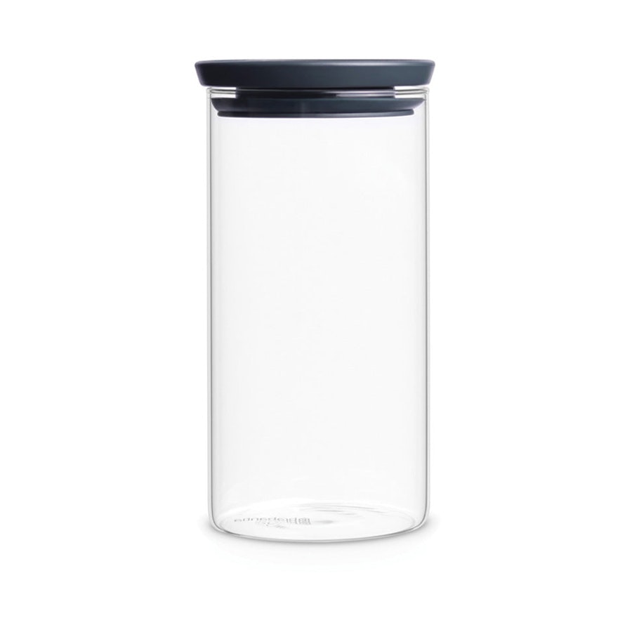 Brabantia Stackable Glass Jar (1.1L) Dark Grey Dark Grey