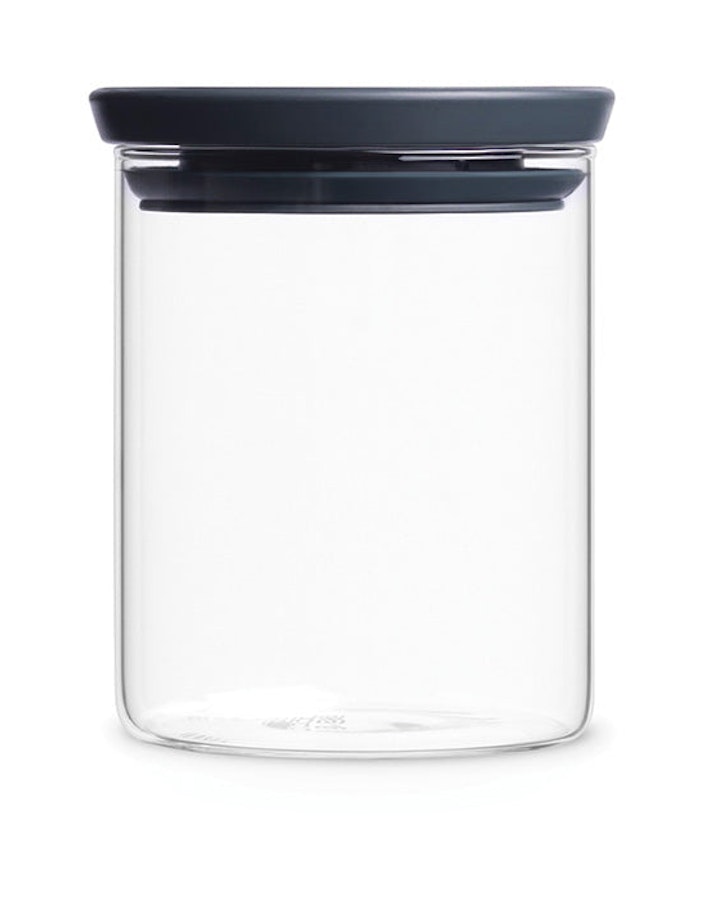 Brabantia Stackable Glass Jar (600ml) Dark Grey Dark Grey