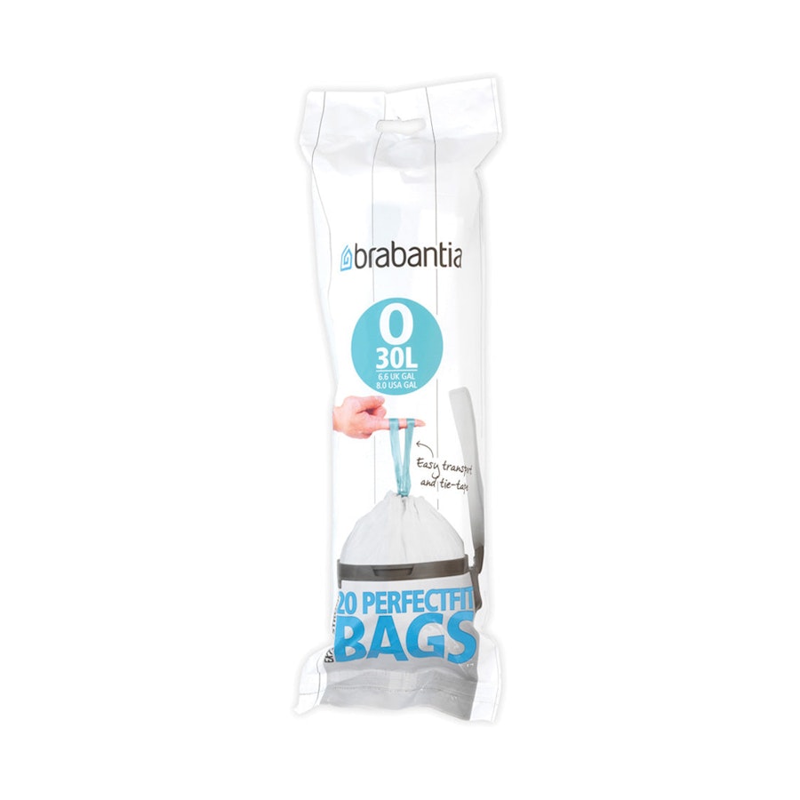 Brabantia PerfectFit Bags Code O (30L) Pack of 20 White White