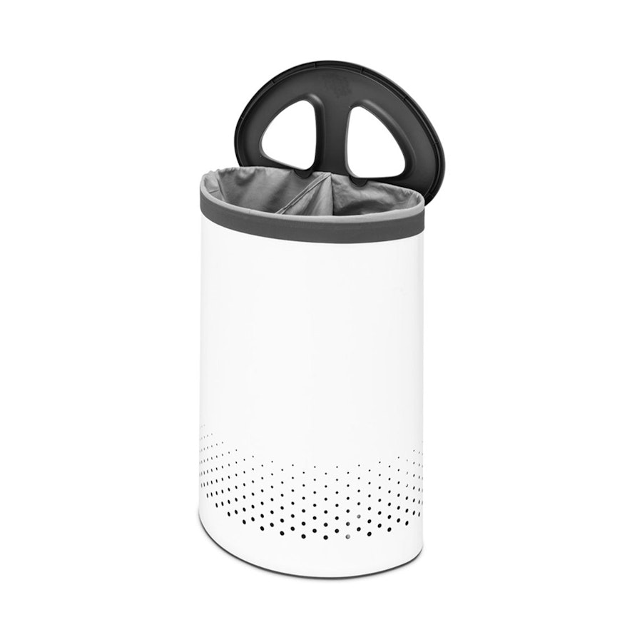 Brabantia Double Compartment Laundry Bin (55L) White White