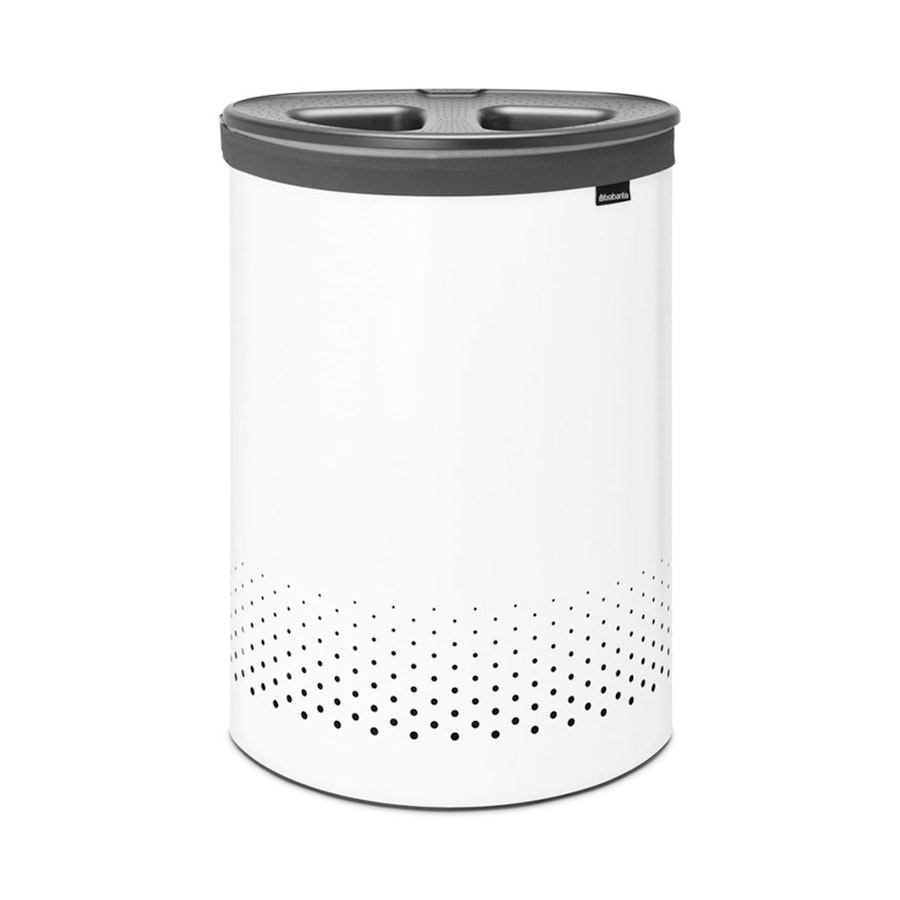 Brabantia Double Compartment Laundry Bin (55L) White White