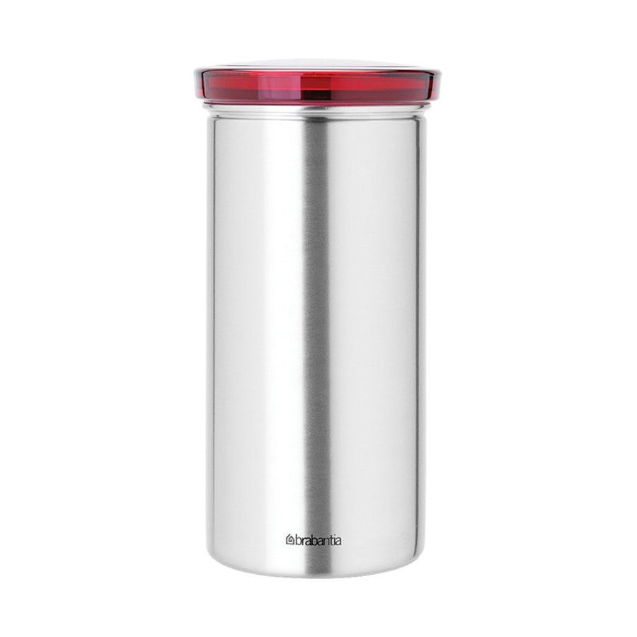 Brabantia Coffee Pod Canister Matte Steel (Red Lid) Matte Steel (Red Lid)