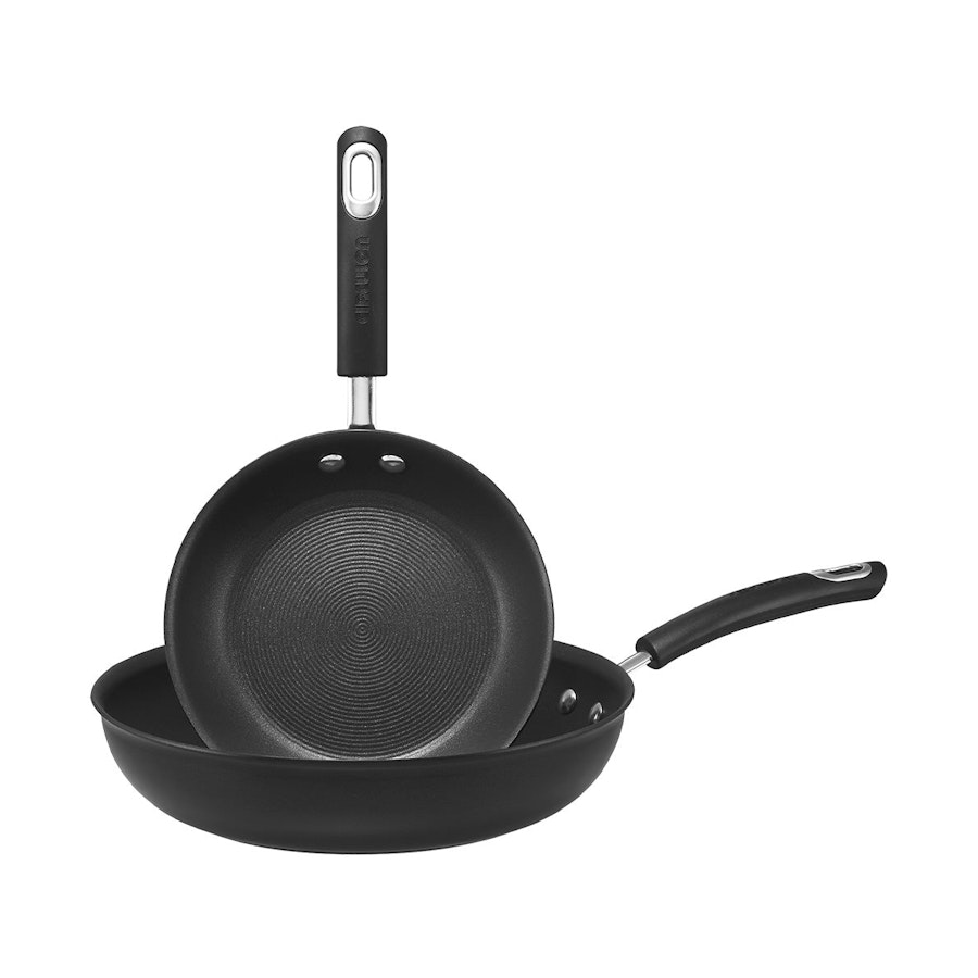 Circulon Total Hard Anodised 22cm & 31cm Skillet Set Black Black