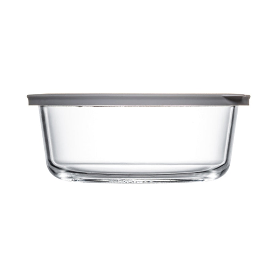 ClickClack Cook+ Round 0.9L Heatproof Glass Container Grey Grey