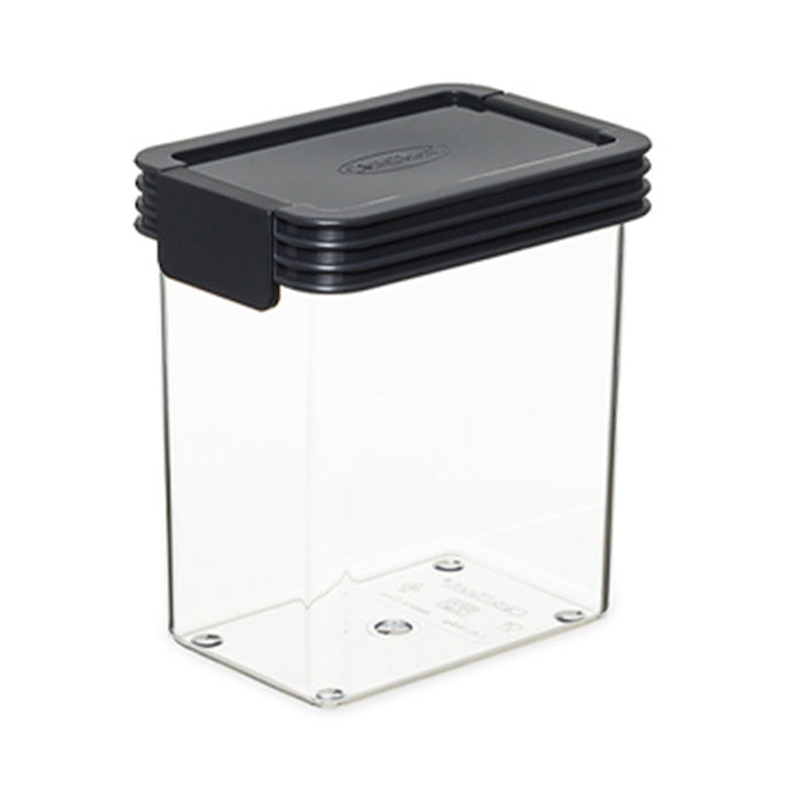 ClickClack Basics Tall 0.8L Pantry Storage Container Charcoal Charcoal