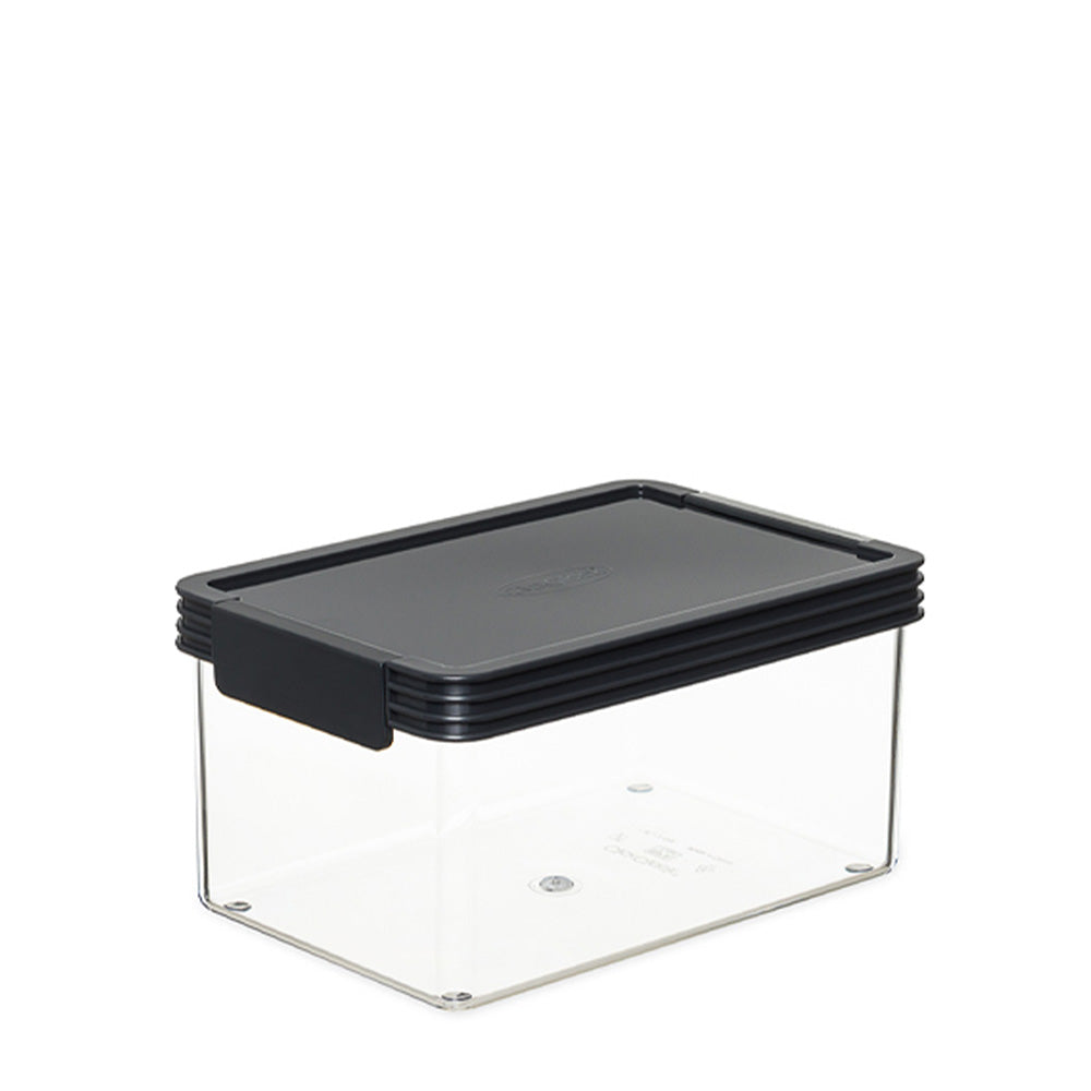 ClickClack Basics Rectangle 1.9L Pantry Storage Container Charcoal