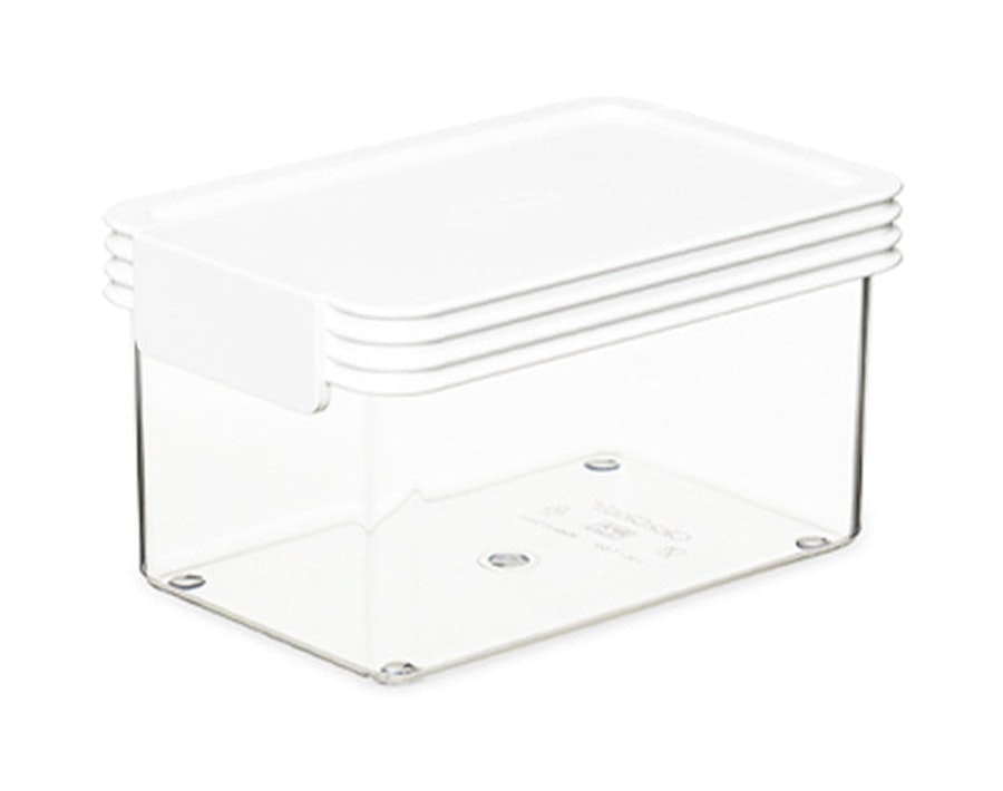 ClickClack Basics Rectangle 0.9L Pantry Storage Container Set of 4 White White