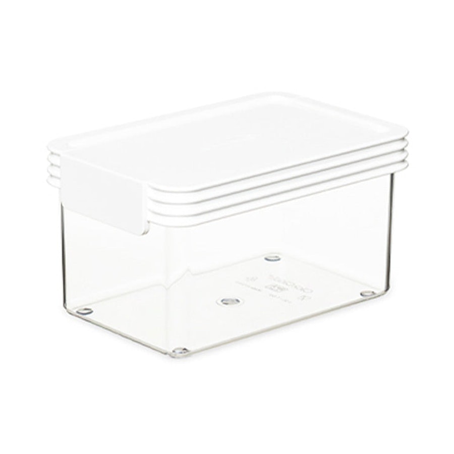 ClickClack Basics Rectangle 0.9L Pantry Storage Container Set of 4 White White