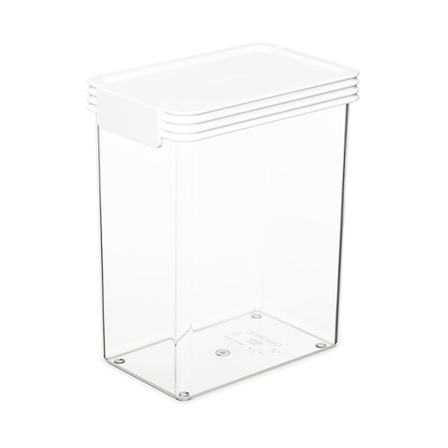 ClickClack Basics Tall 2.4L Pantry Storage Container Set of 4 White White