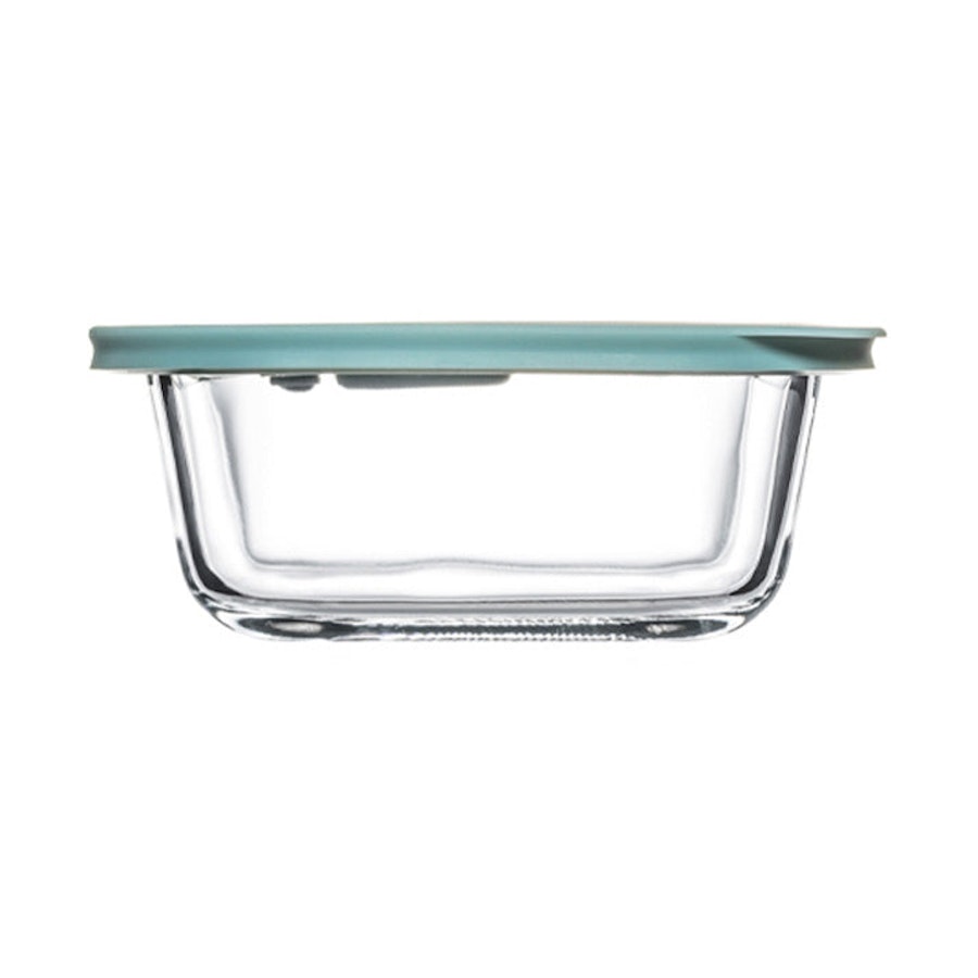 ClickClack Cook+ Round 0.4L Heatproof Glass Container Set of 4 Blue Blue