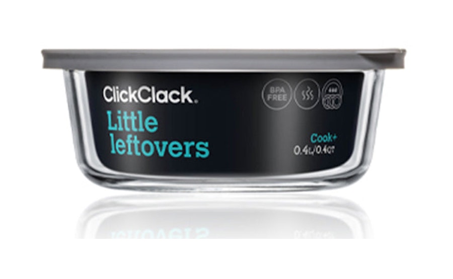 ClickClack Cook+ Round 0.4L Heatproof Glass Container Set of 4 Grey Grey