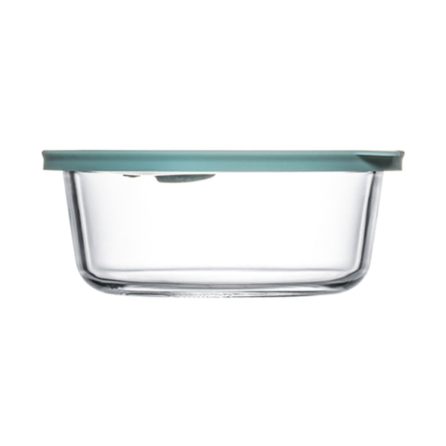 ClickClack Cook+ Round 0.6L Heatproof Glass Container Set of 4 Blue Blue