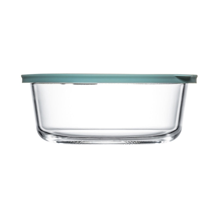 ClickClack Cook+ Round 0.9L Heatproof Glass Container Set of 4 Blue Blue