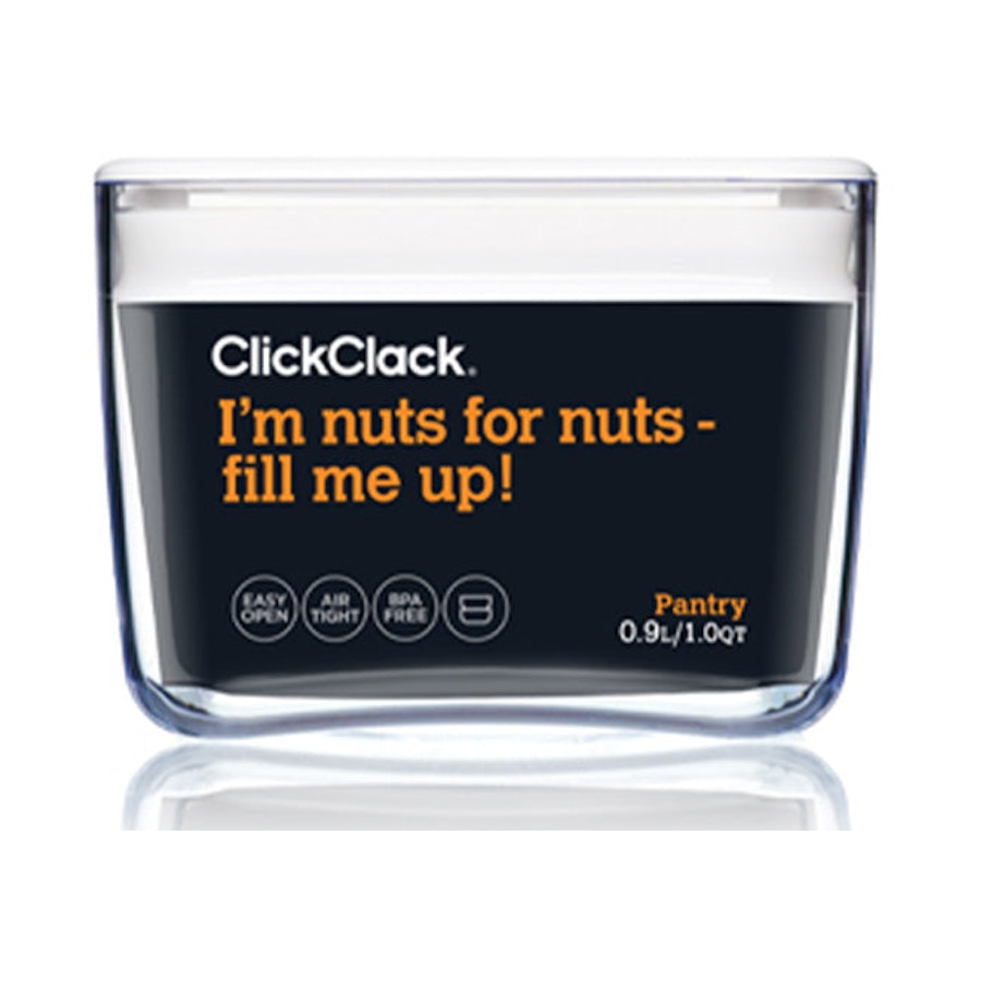 ClickClack Pantry Cube 0.9L Storage Container Set of 4 White White
