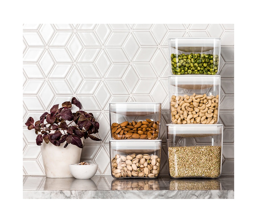 ClickClack Pantry Cube 1.9L Storage Container Set of 4 White White