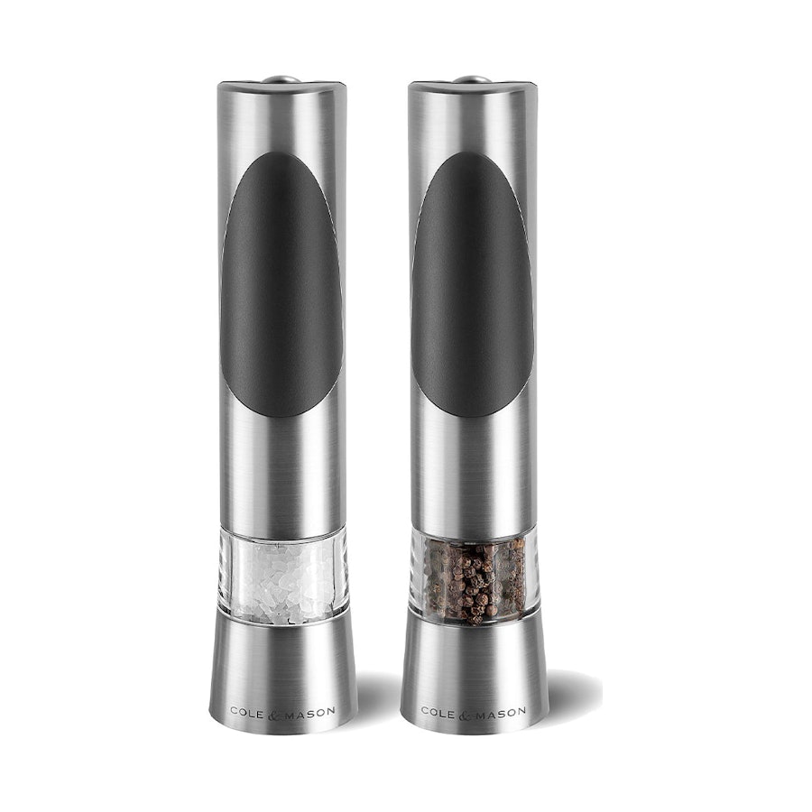 Cole & Mason Richmond Electronic Salt & Pepper Mill Gift Set Stainless Steel Stainless Steel