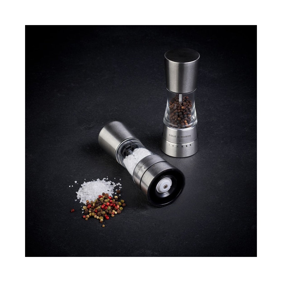 Cole & Mason Derwent Salt & Pepper Mill Mini Gift Set Stainless Steel Stainless Steel