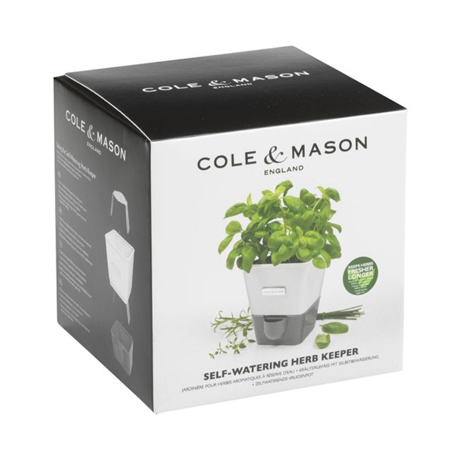 Cole & Mason Single Self Watering Herb Keeper White White