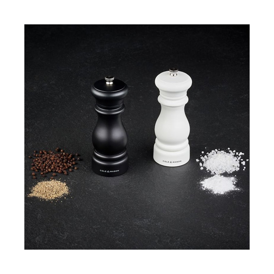 Cole & Mason Southwold Salt & Pepper Mill Gift Set Black & White Black & White