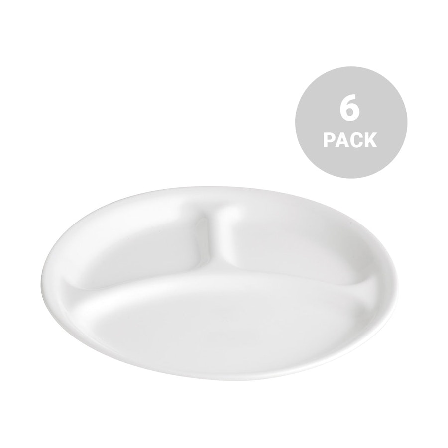 Corelle Winter Frost 26cm Divided Dish (Set of 6) White White