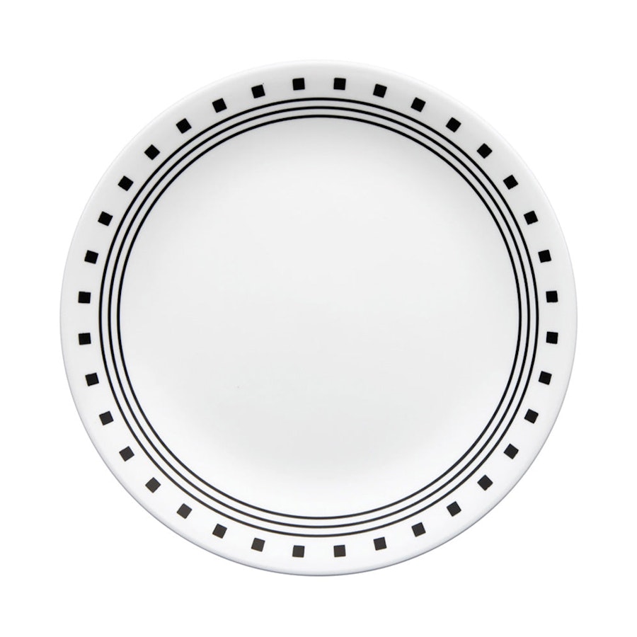 Corelle City Block 21.6cm Luncheon Plate (Set of 6) Black/White Black/White