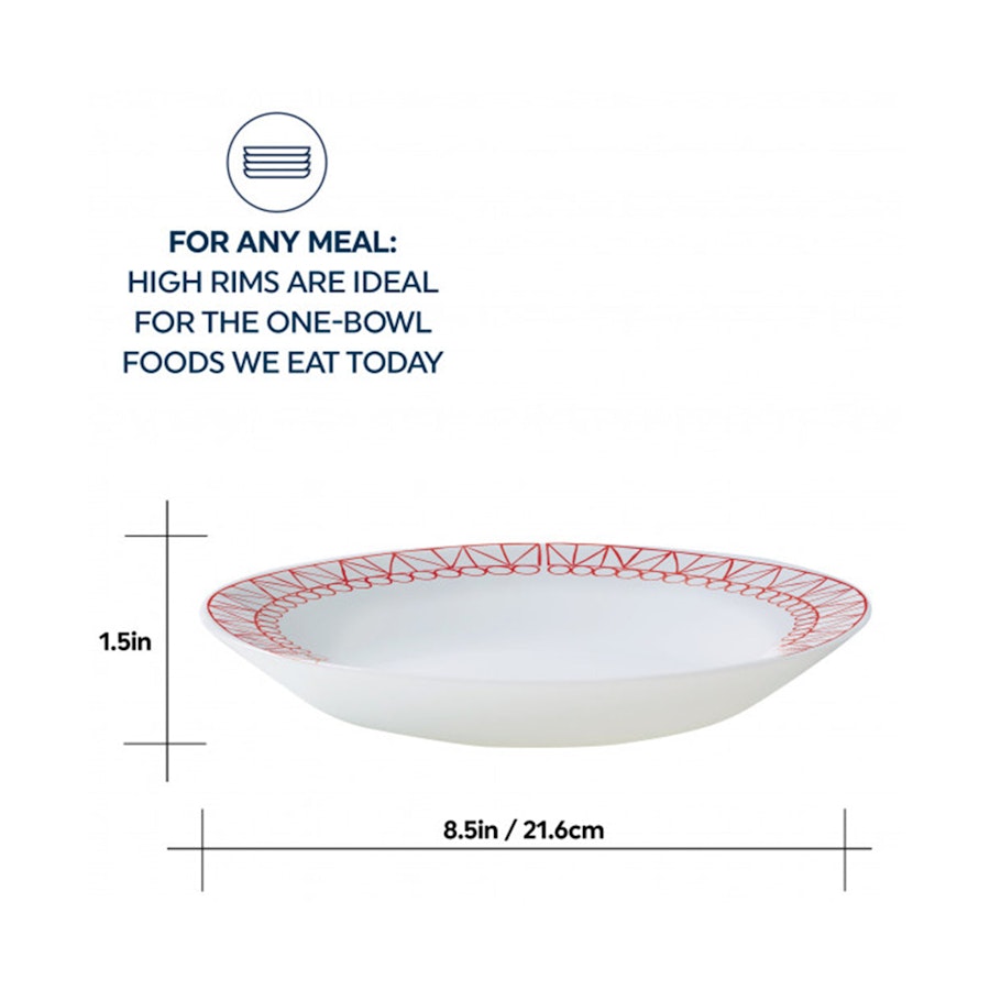 Corelle Everyday 21.6cm Meal Bowl (Set of 4) Graphic Stich Graphic Stich