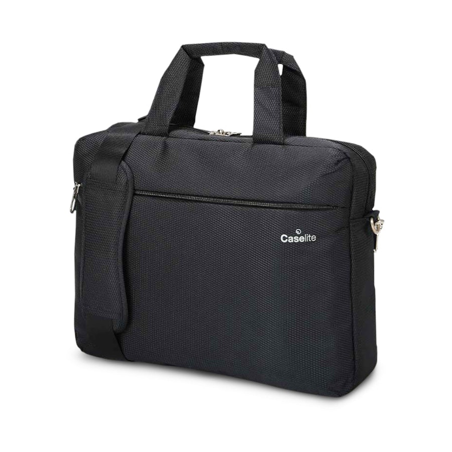 Caselite Ultra 69cm Softside Checked Suitcase & Laptop Bag Set Black Black