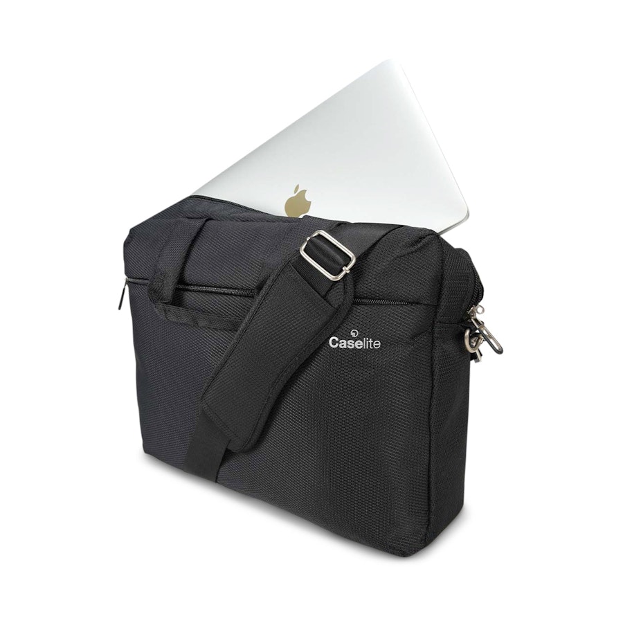 Caselite Ultra 69cm Softside Checked Suitcase & Laptop Bag Set Black Black