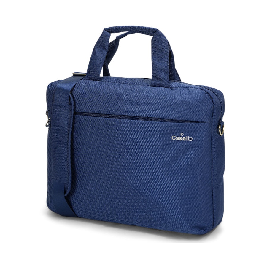 Caselite Ultra 80cm Softside Checked Suitcase & Laptop Bag Set Navy Navy