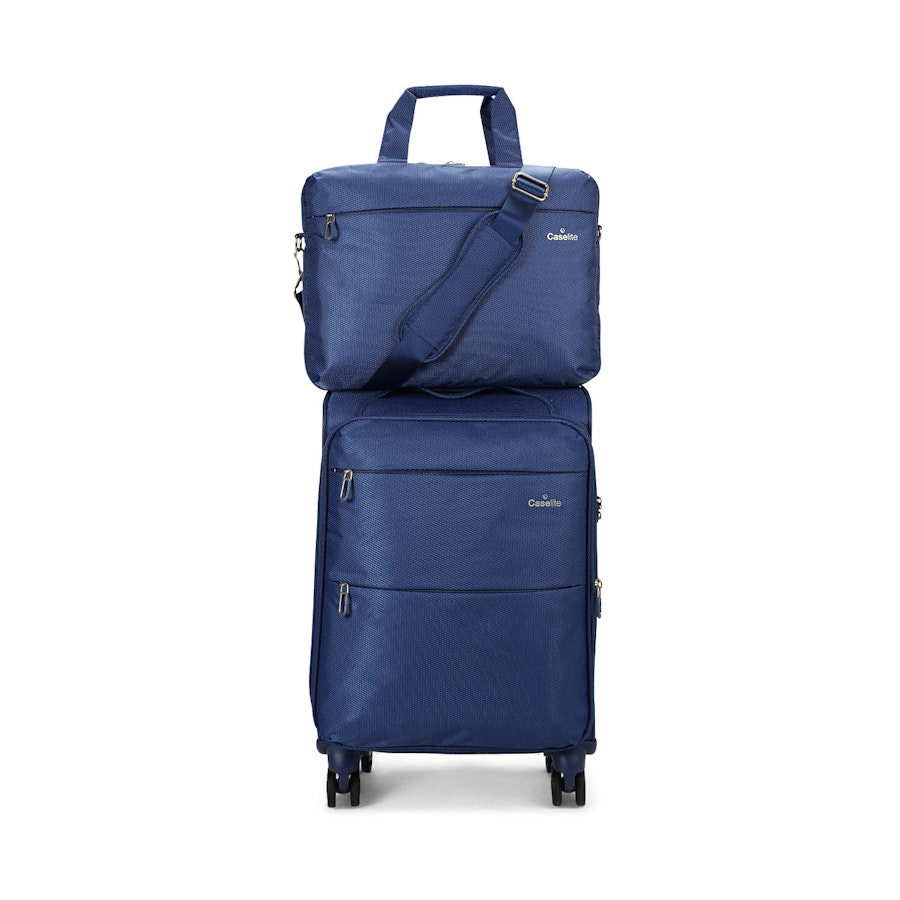 Caselite Ultra 55cm Softside Carry-On Suitcase & Laptop Bag Set Navy Navy