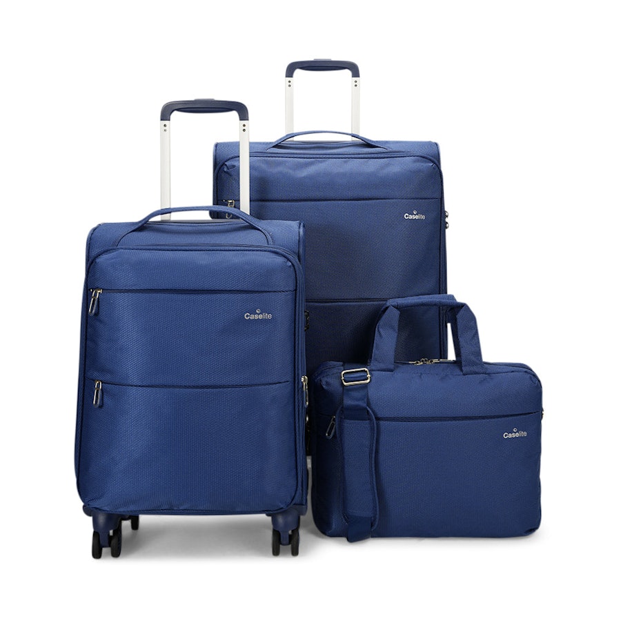 Caselite Ultra 55cm & 69cm Softside Luggage Set with Laptop Bag Navy Navy